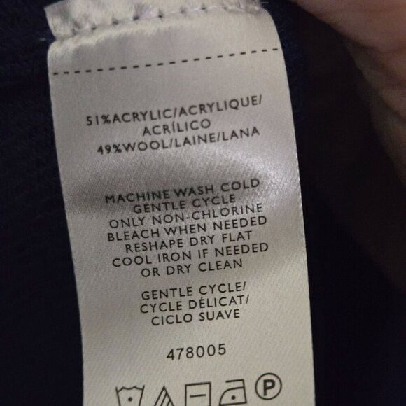 Ann Taylor NWT Navy Blue Scoop Neck Slit Side Tunic Sweater Size S - Picture 6 of 6